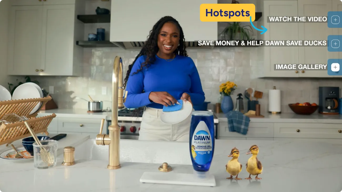 Example Business Wire Interactive Media with a call out that points out what a hotspot is