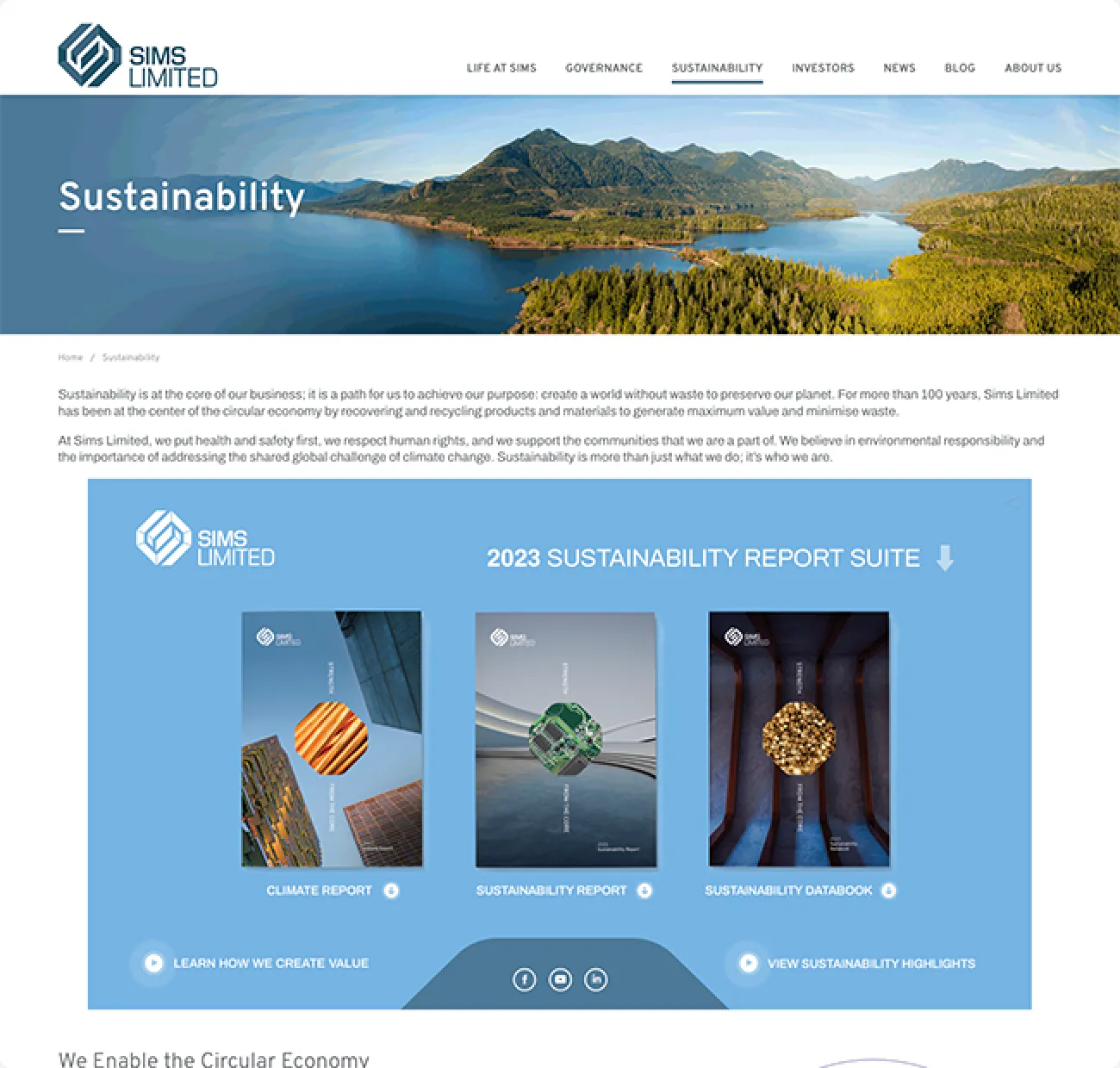 Example of a Business Wire Interactive Media release embedded on the Sims website